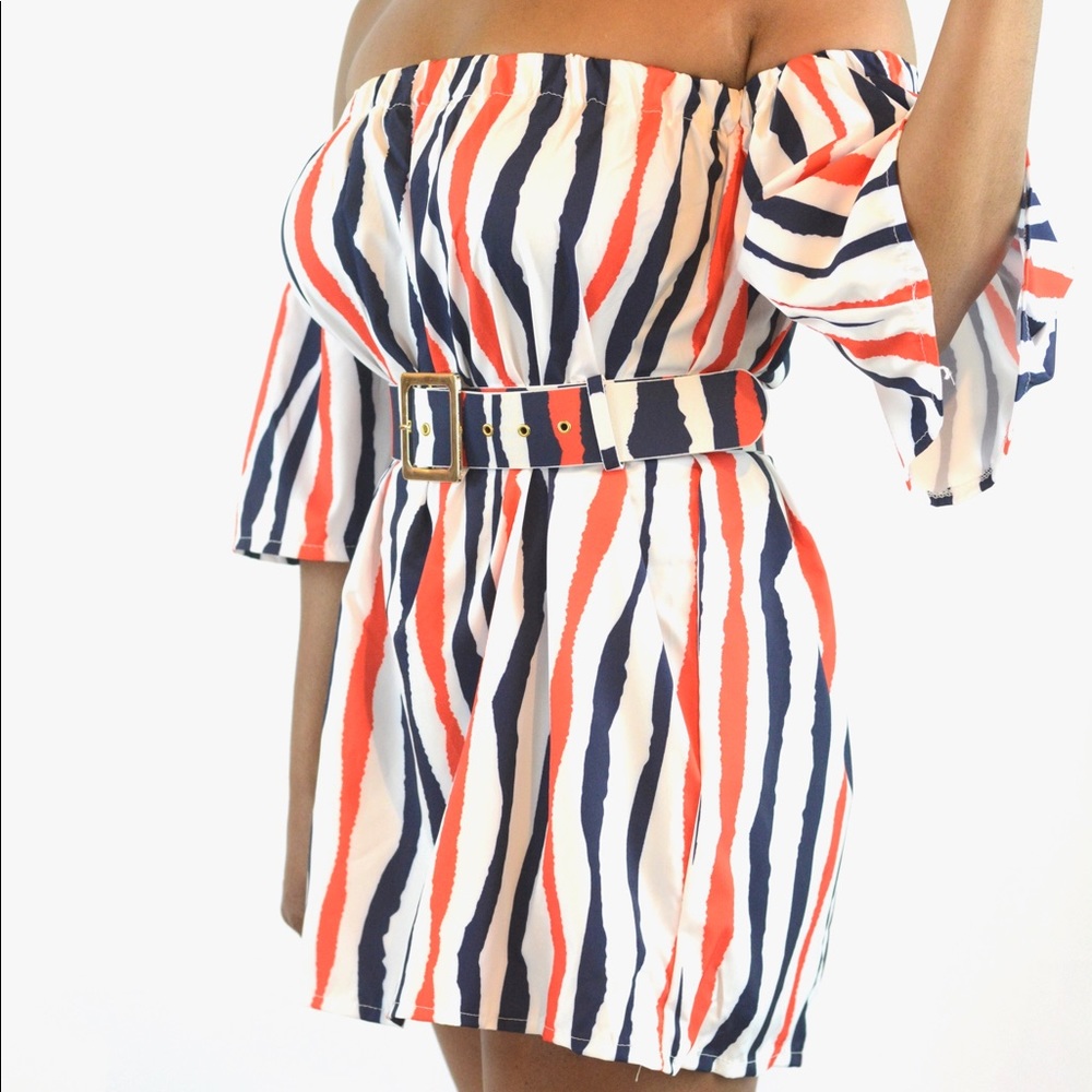 Striped Belted Dress